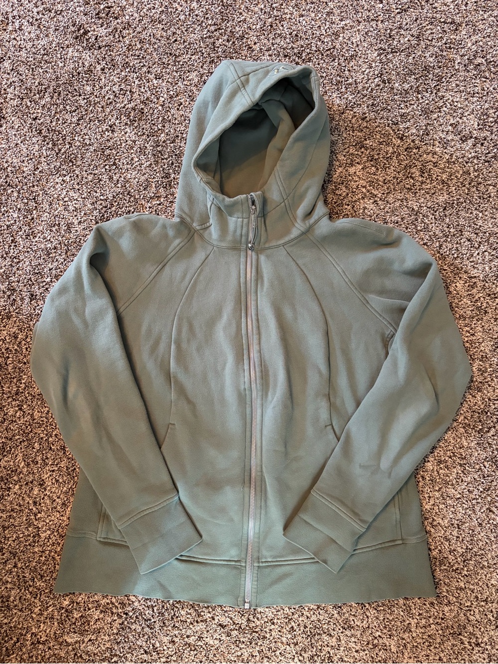Lululemon Scuba Full-Zip Long Length Hoodie Gray Eucalyptus Size 18 - Picture 2 of 5